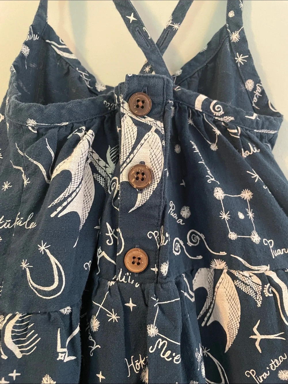 Patagonia pataloha Navy and White Printed Tiered Sundress for Girls. size:S